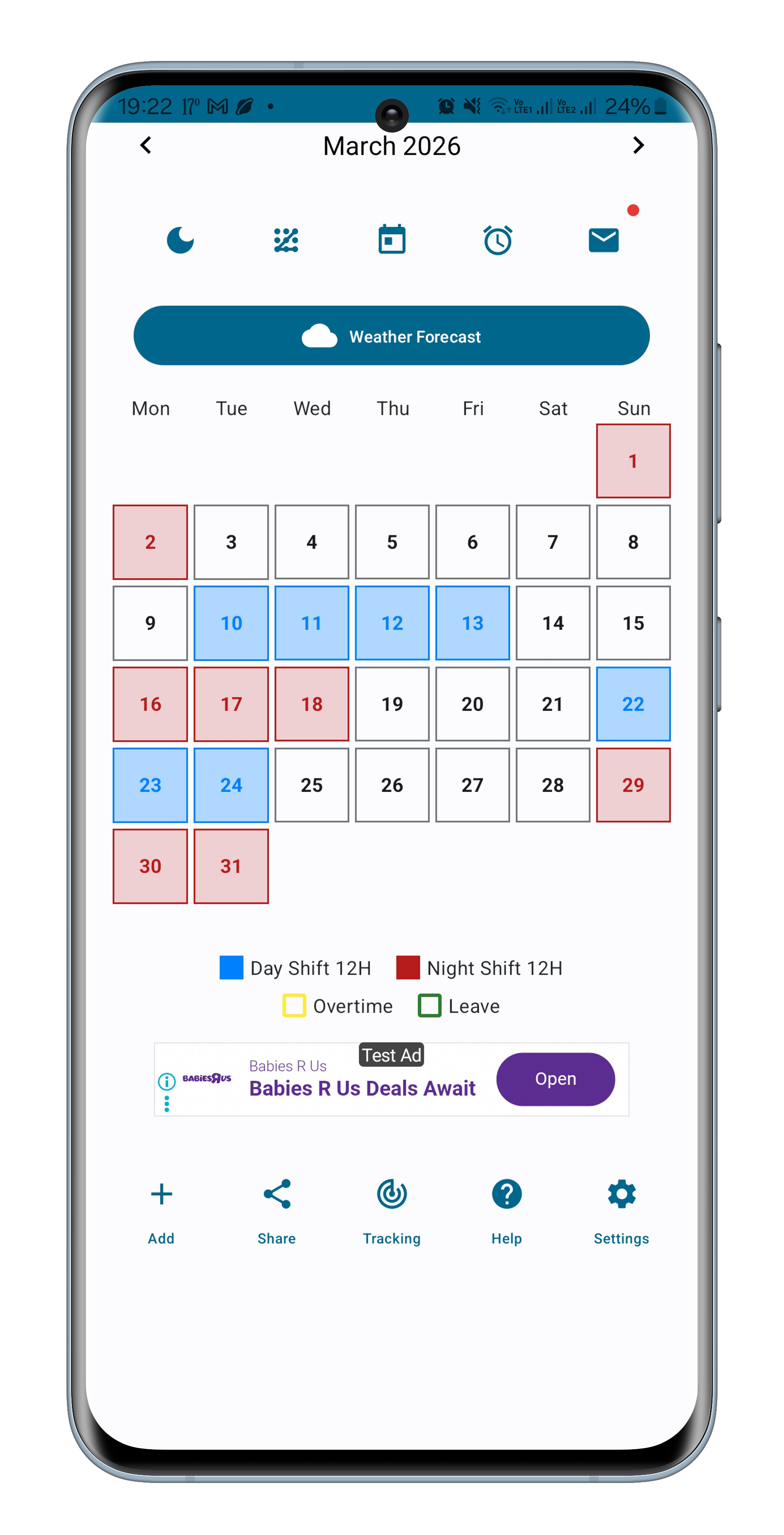 Shift Show dark mode