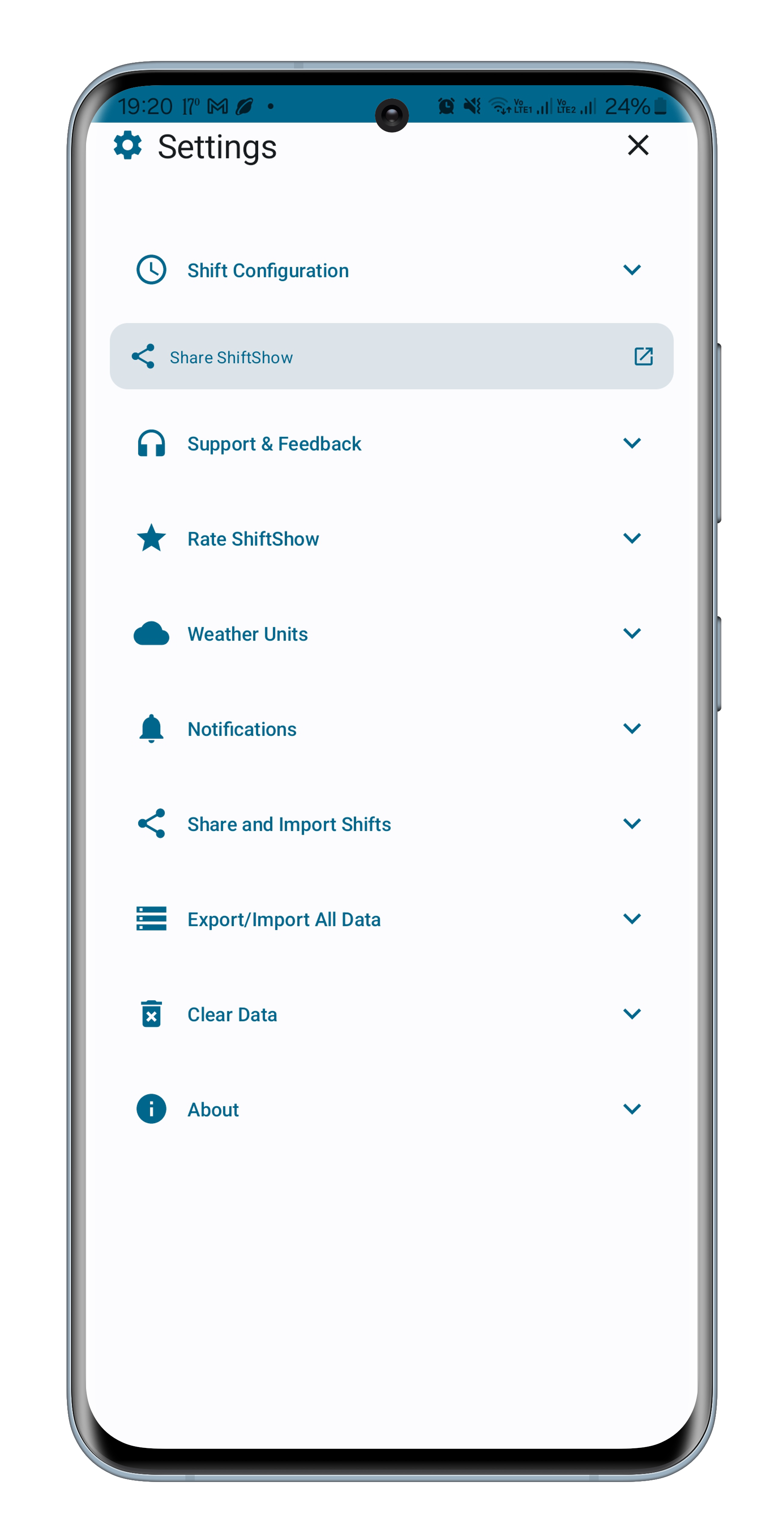 Shift Show dark mode
